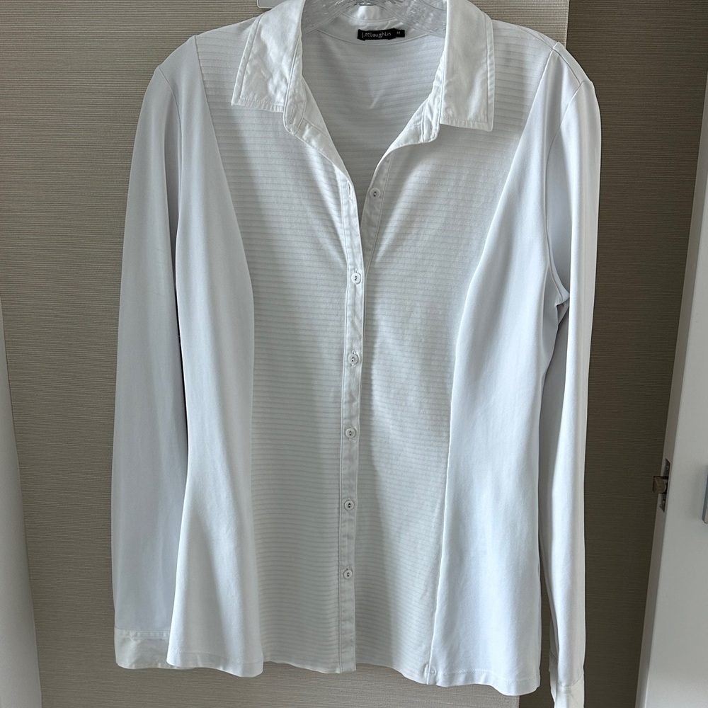 J. McLaughlin White Casual Button Down Shirt